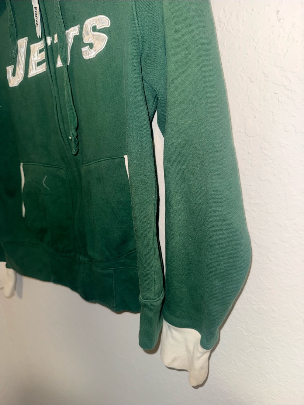 Reebok NFL NY Jets Hoodie Zip Up Green Women’s Medium Fleece Lined - Picture 5 of 8
